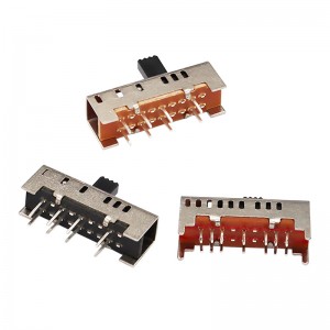 slide switch SS23H06, double-row 8-pin vertical sliding switch, vertical slide switch for electric blanket electric heater