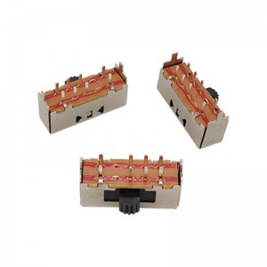 slide switch SK23H01 small bipolar three-position two-row eight-pin horizontal side-pull 2P3T slide switch
