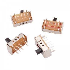 slide switch SS23D07, horizontal side-pull sliding switch, floor lamp three-position switch, power band switch