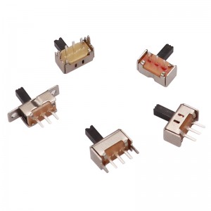 slide switch SS12D07 for small household appliances, 2-speed single-row 3-pin horizontal, band vertical