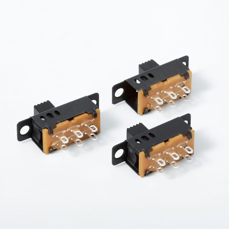 slide switch SS23D32 dual-row three-position 2P3T vertical six-pin bipolar three-position